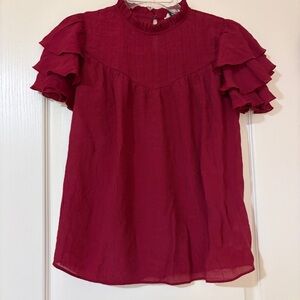Elegant Ruffled Sleeve Top